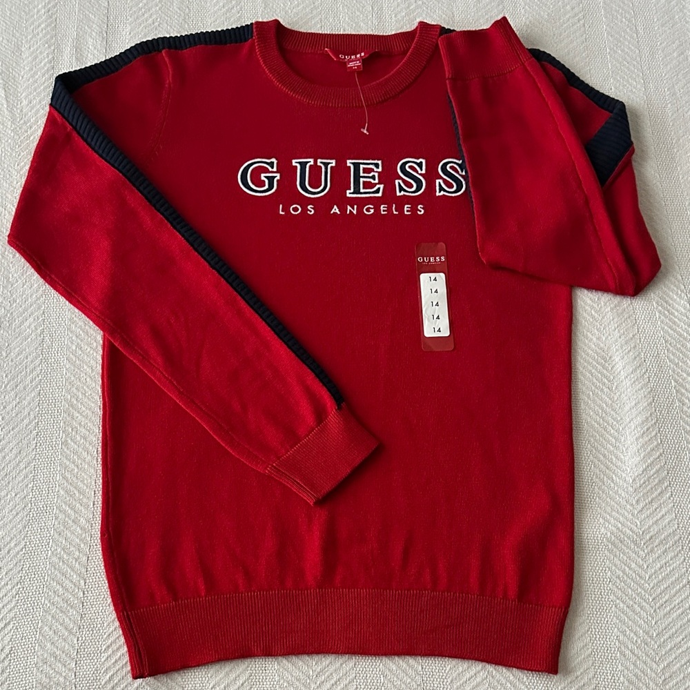 GUESS Kids Red Crewneck Sweater